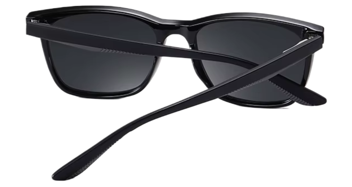 Missandtrendy Bristol wayfarer sunglasses with black frame and black lens back side view