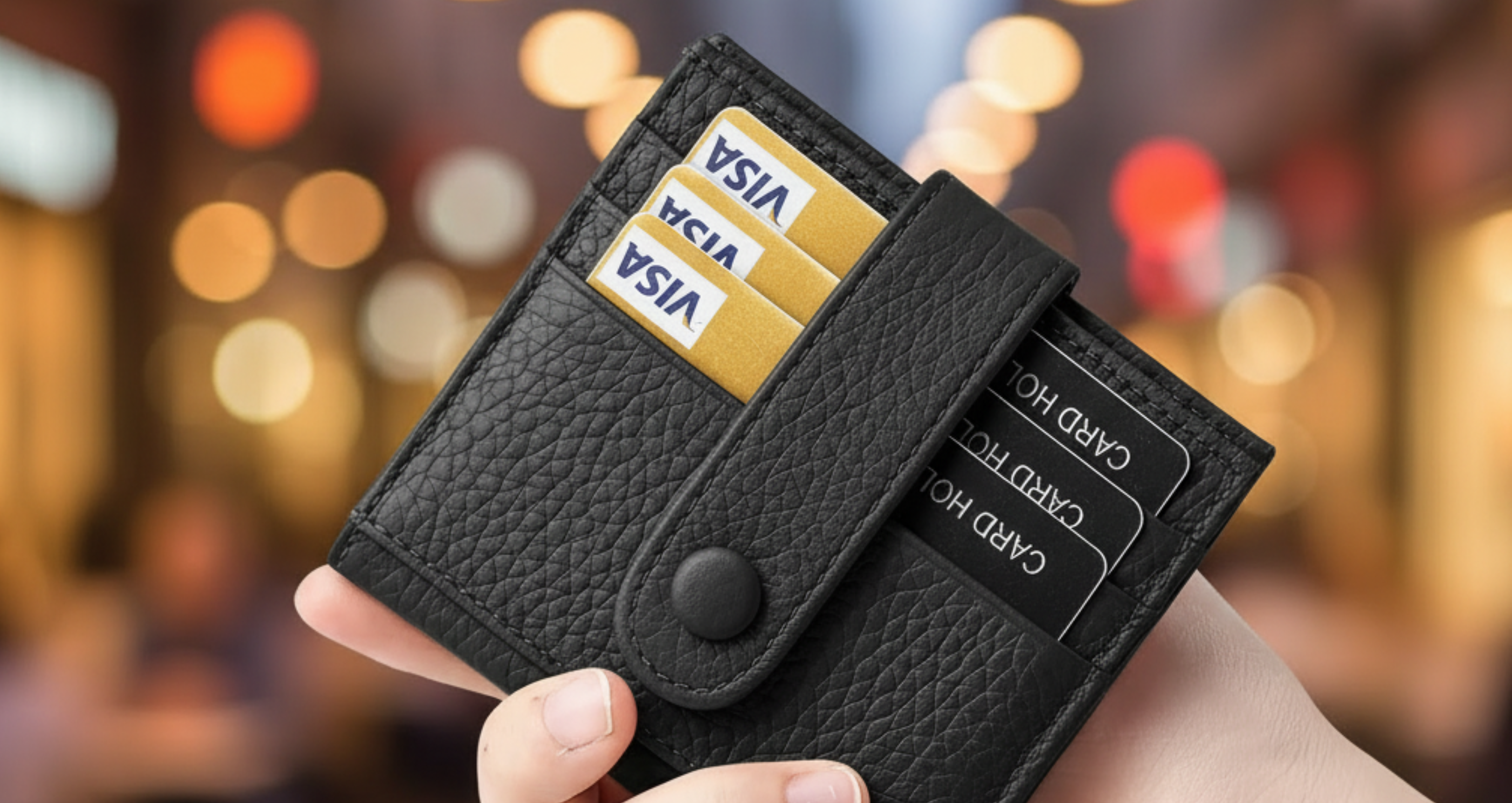 Genuine Leather Card Holder for Women Perfect Gift RFID Black Card Holder Lifestyle.
