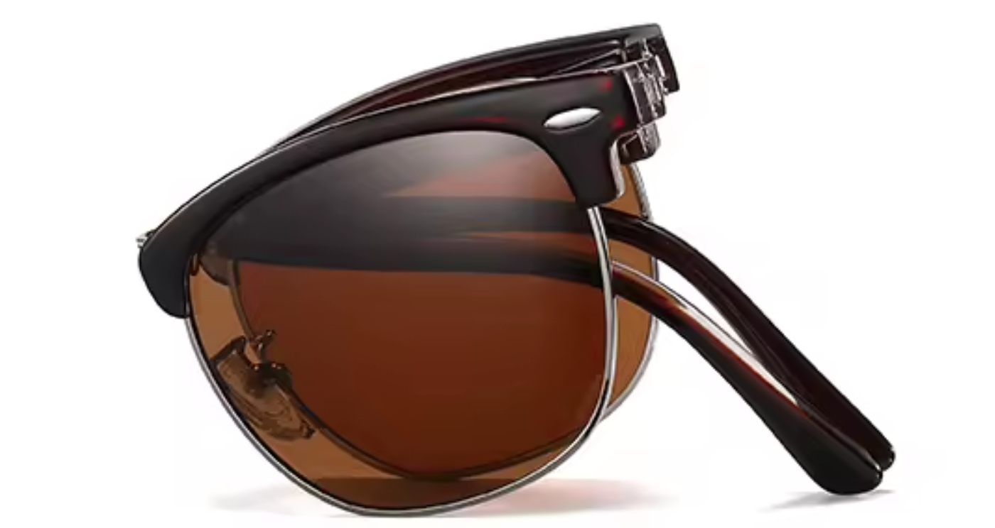 Cardiff Foldable Unisex Polarised UV 400 TR 90 Metal Sunglasses