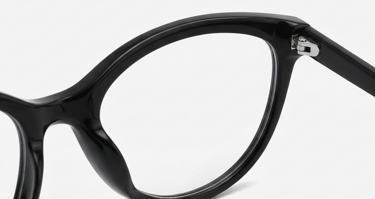Cat-eye prescription lens glasses with Acetate frame temple view