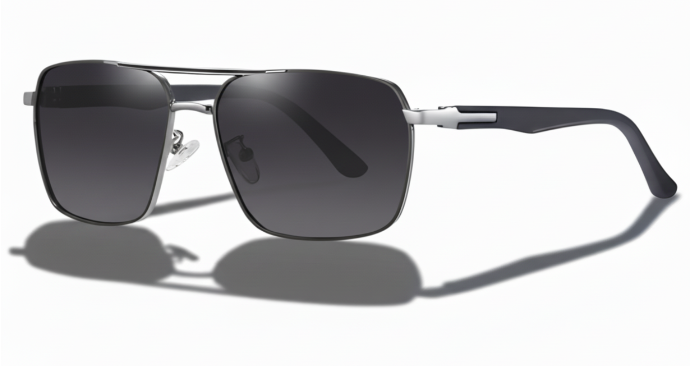 Clearvue black grey frame and clear  black uv polarised sunglasses 45º side view new style