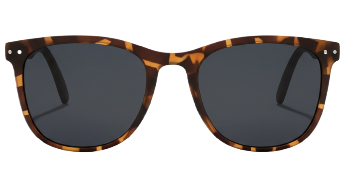 Convert Tortoise Women's TR90 UV Polarised Foldable Sunglasses tortoiseshell frame and black lens 0º side view