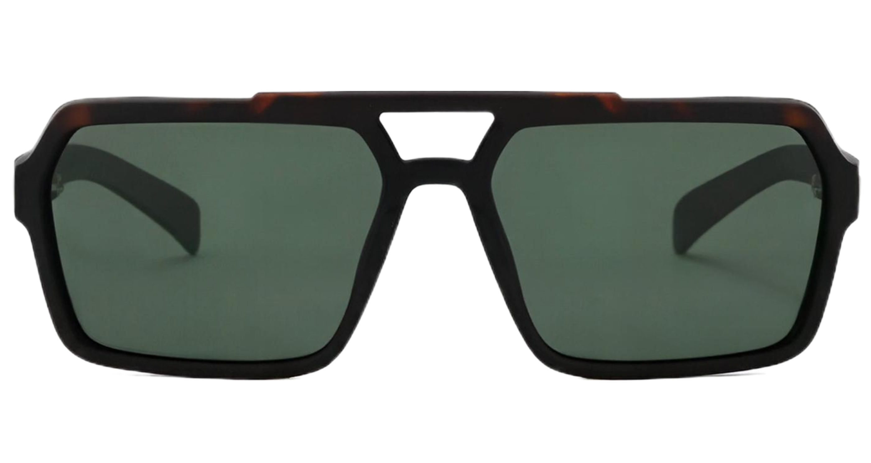 Missandtrendy Eighties wayfarer sunglasses with brown black frame and green lens 0º side view