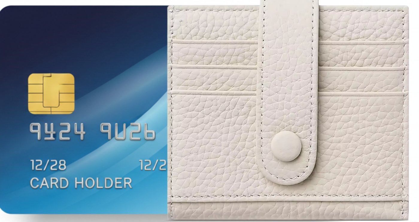 Genuine Leather Card Holder for Women Perfect Gift RFID Beige Blue card