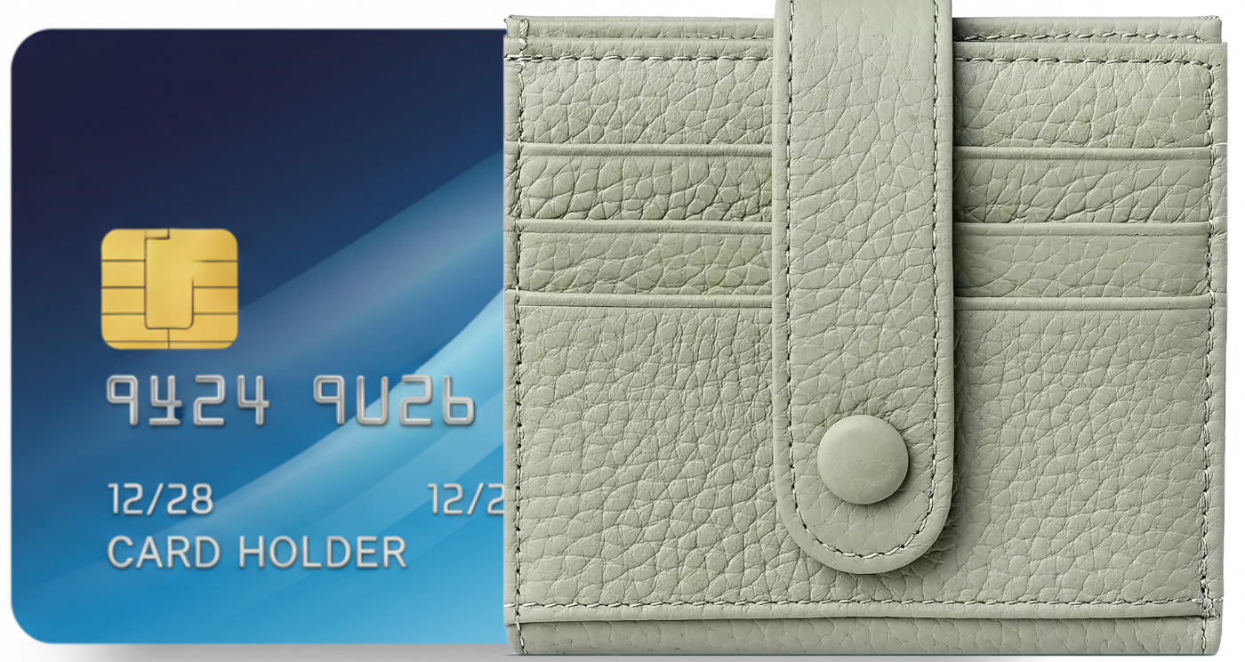 Genuine Leather Card Holder for Women Perfect Gift RFID Green Blue Card