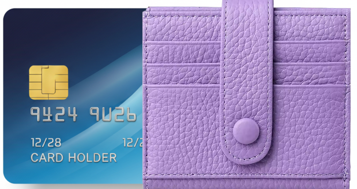 Genuine Leather Card Holder for Women Perfect Gift RFID Purple Blue Card