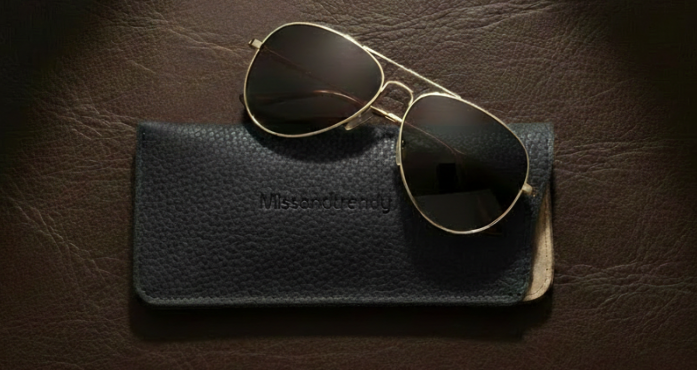 Genuine Leather Sunglasses Case Pouch Black