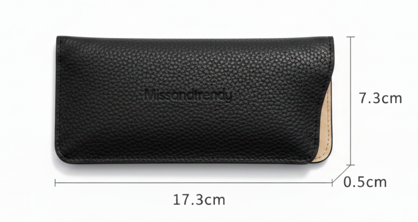 Genuine Leather Sunglasses Case Pouch Black Sized