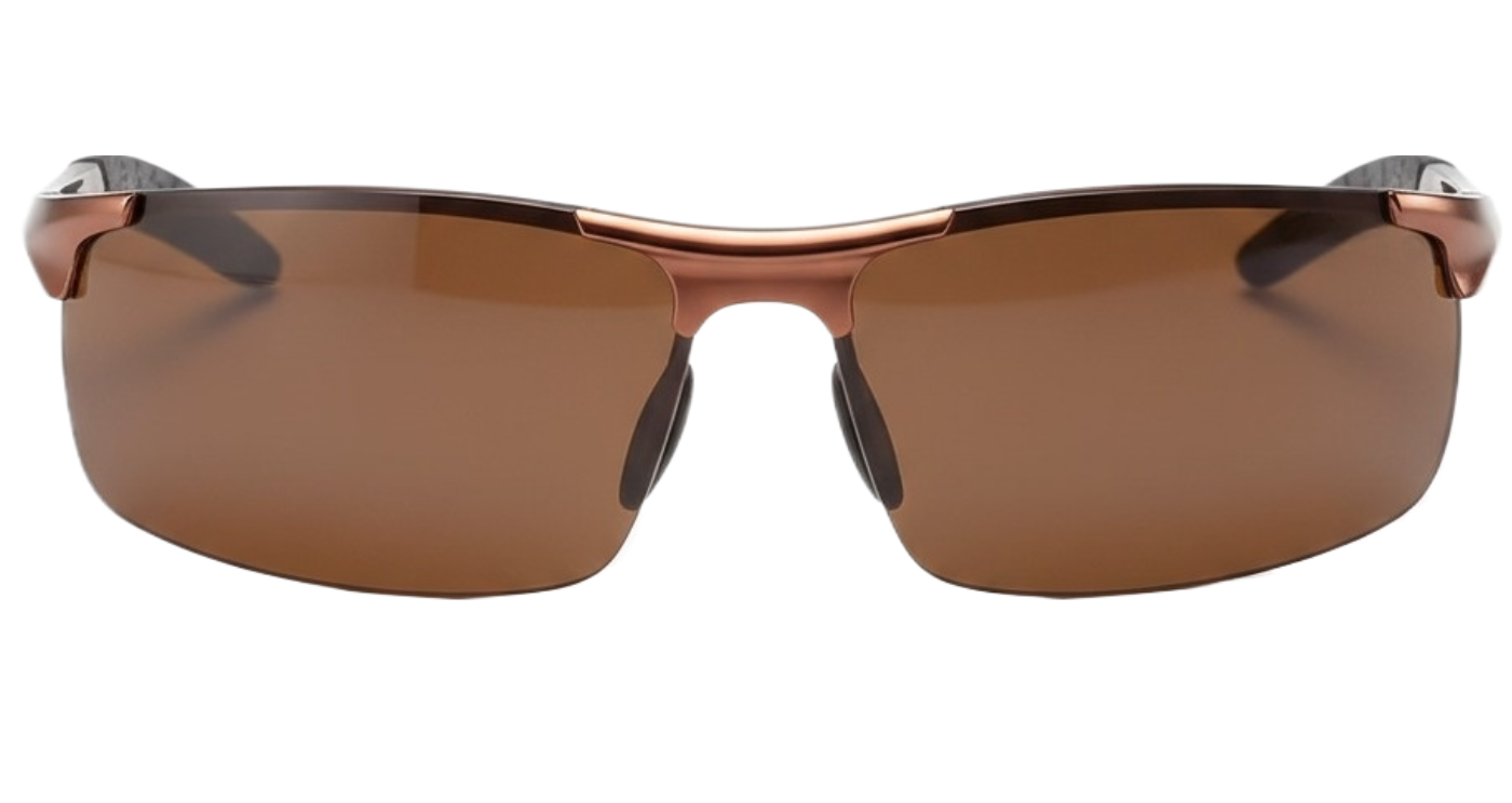 Leon brown frame and brown lens  Unisex Polarised UV 400 Sports Cycling Sunglasses 0º front side