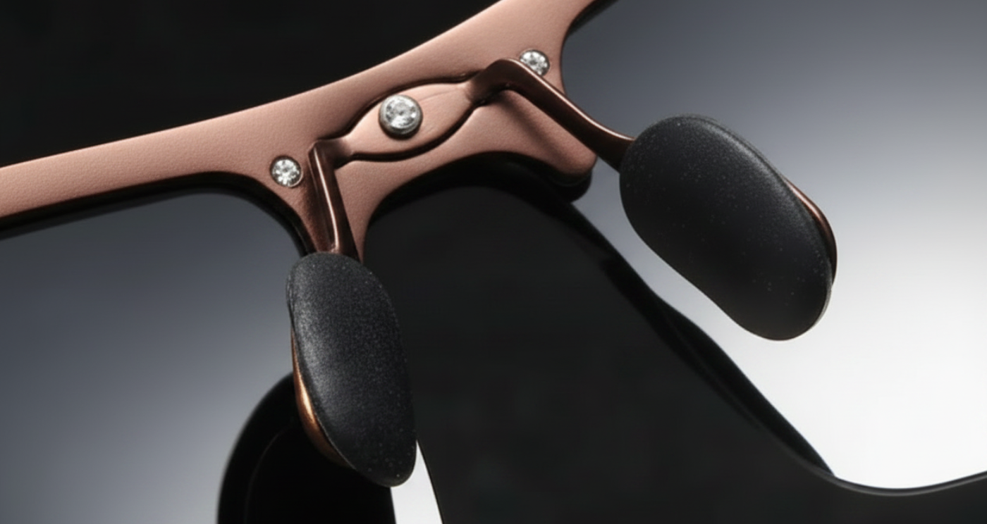 Leon brown frame and brown lens  Unisex Polarised UV 400 Sports Cycling Sunglasses Nose pads close up