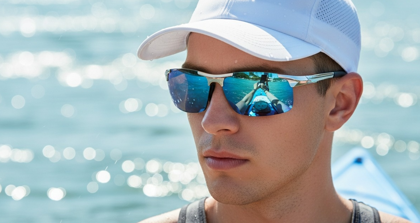 Leon Mirror Blue — Man Kayaker - sports