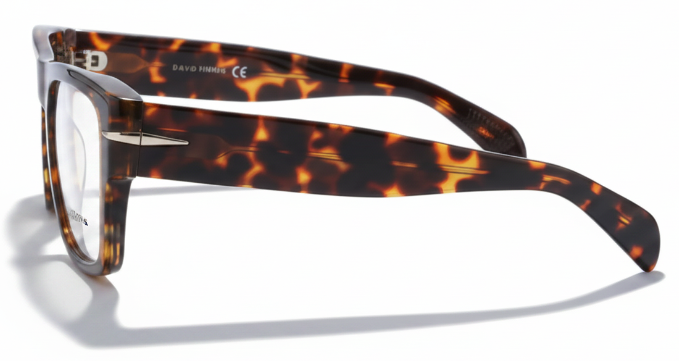 Lincoln tortoiseshell frame and  clear lens spectacles 90º view vision glasses