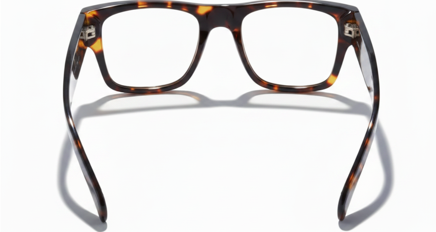 Lincoln tortoiseshell frame and  clear lens spectacles 180º back view vision glasses