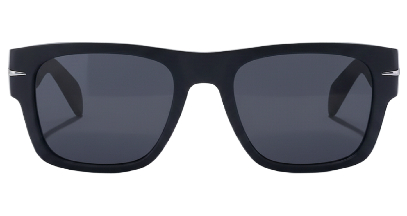 Lincoln wayfarer black frame and black lens UV polarised sunglasses Missandtrendy front 0º view