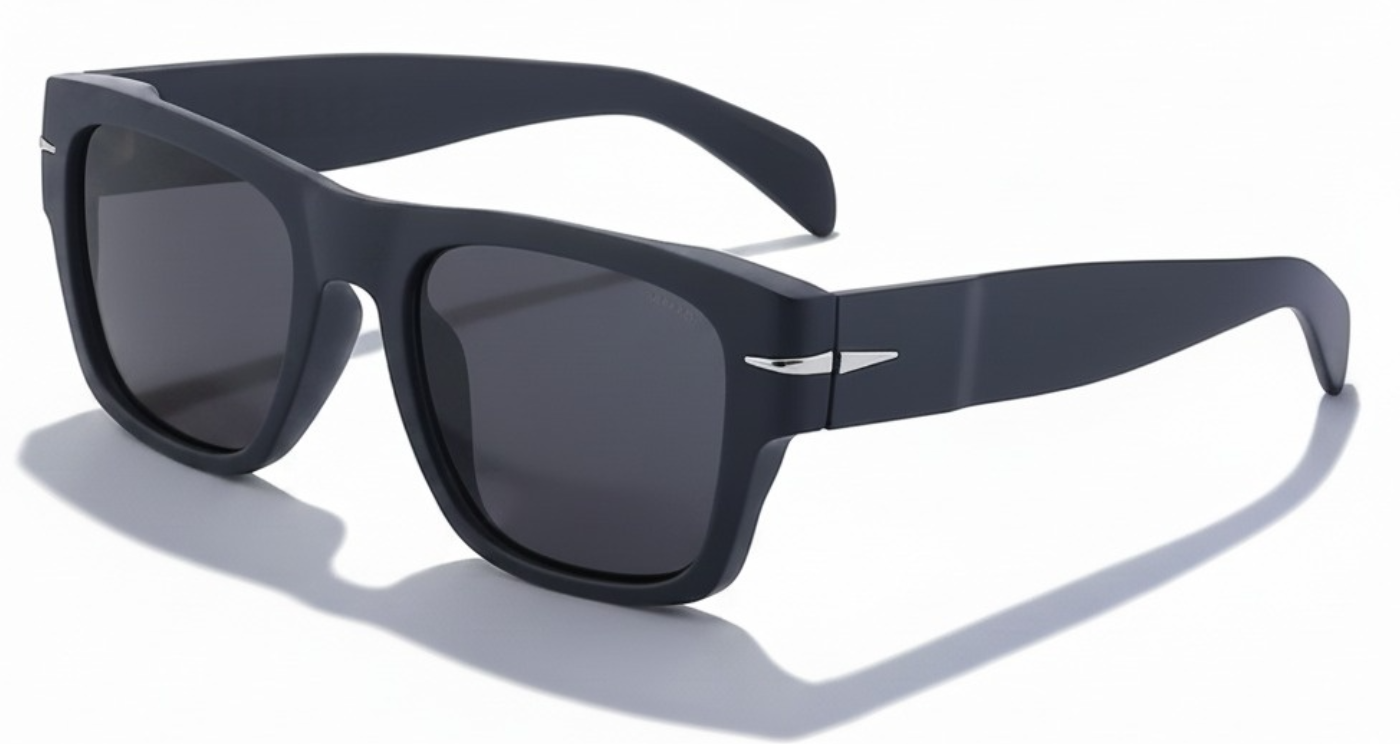 Lincoln wayfarer black frame and black lens UV polarised sunglasses Missandtrendy front 90º view_new