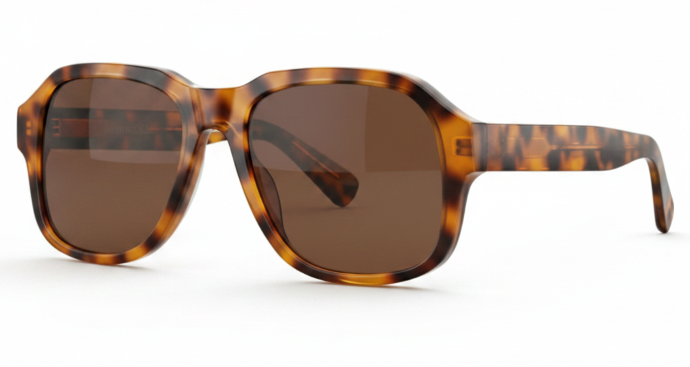 London Unisex Premium Polarised UV Sunglasses with brown tortoiseshell and brown lens by Missandtrendy 45º by Missandtrendy.
