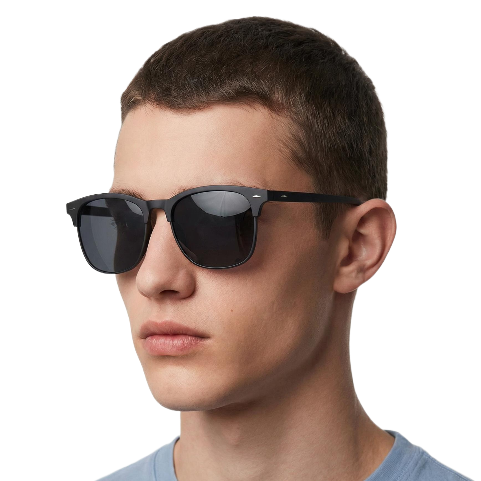 Man_wearing_Piccadilly_black_frame_and_black_lens_wayfarer_sunglasses_by_Missandtrendy_45_side_view_0
