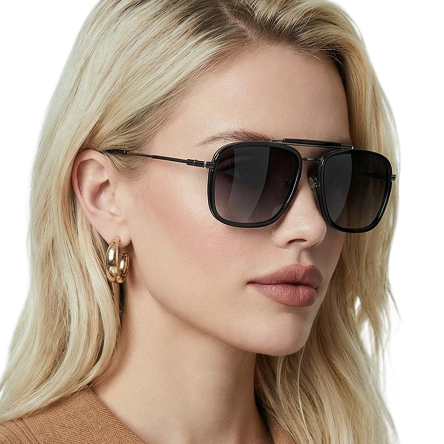 Man_wearing_Vegas_black_frame_and_burgundy_lens_aviator_sunglasses_by_Missandtrendy_close_45_side_view_head_shot