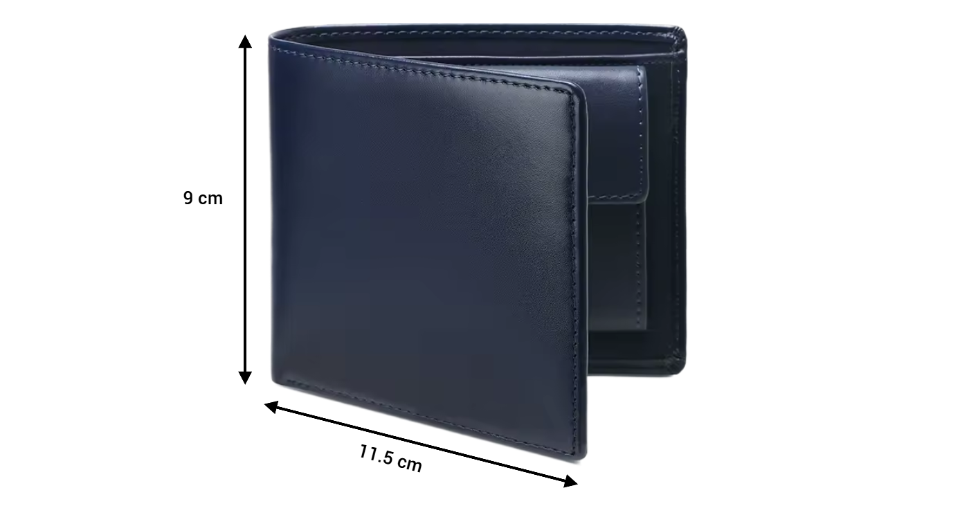 Genuine Leather Bifold Wallet for Men Perfect Gift Navy sizes up