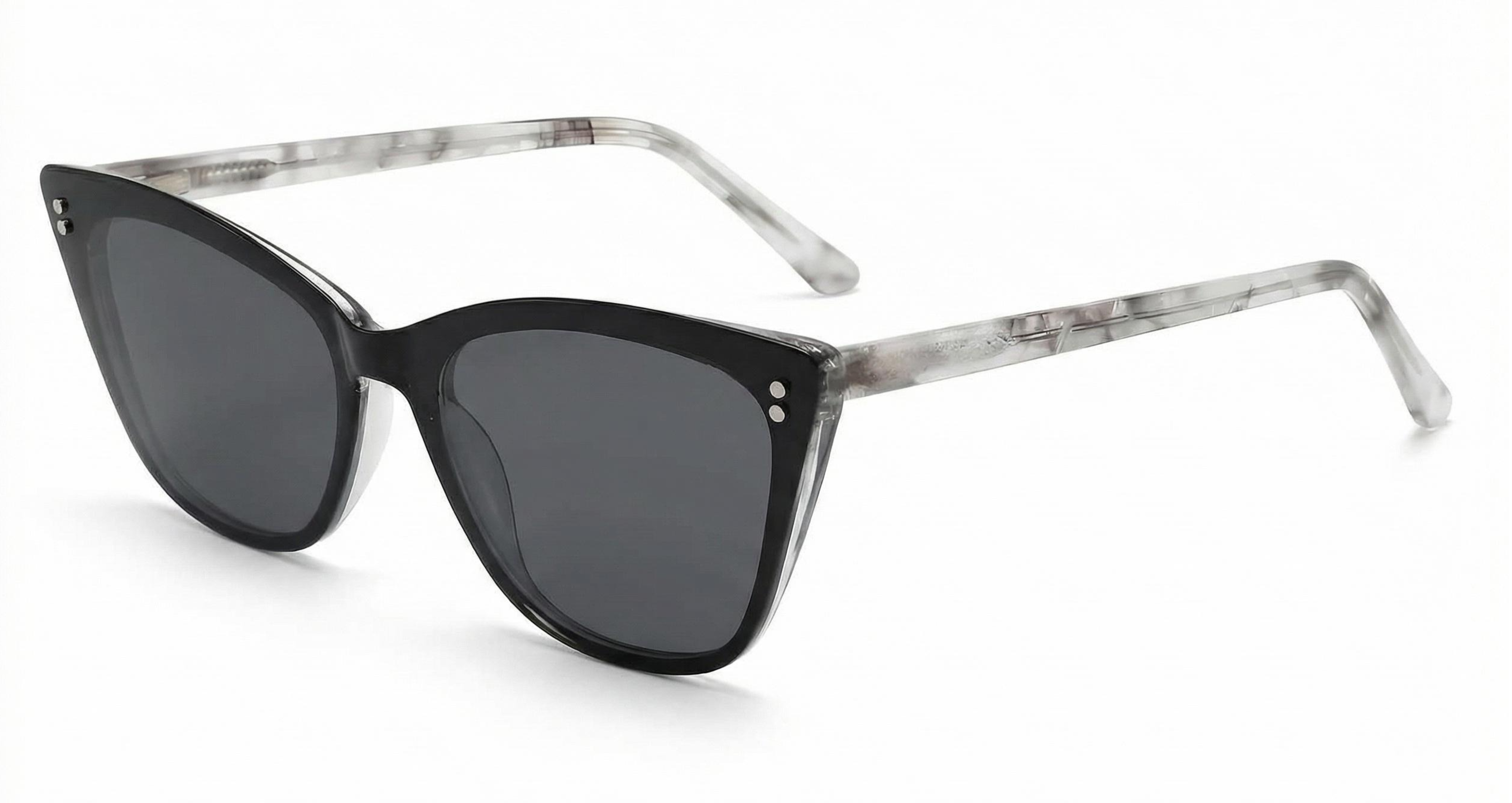 Missandtrendy Kate butterfly grey frame and black clip lens  45º side view_0