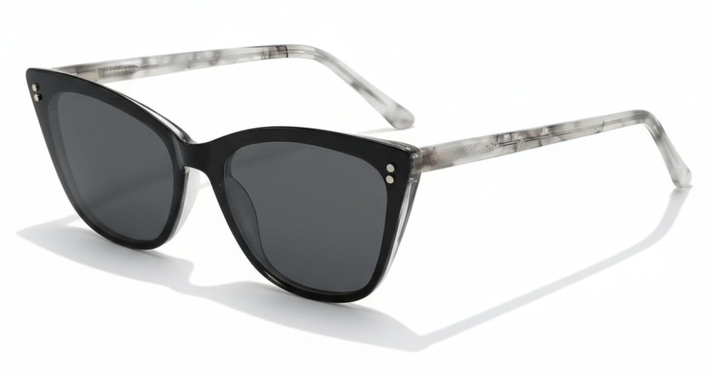 Missandtrendy Kate butterfly grey frame and black clip lens  45º side view_02