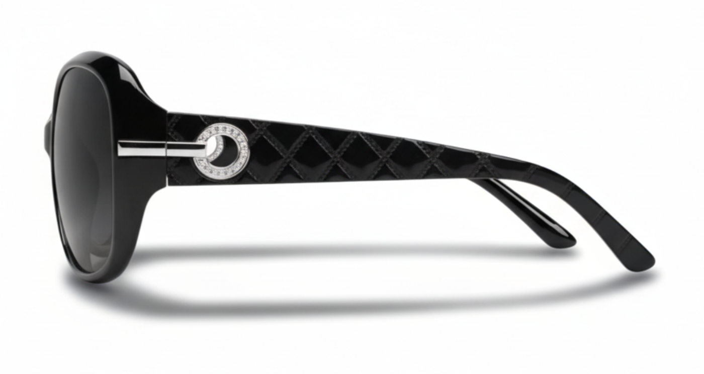 Missandtrendy Manchester oversized  sunglasses with black frame and gradient blacklens 90º side new style