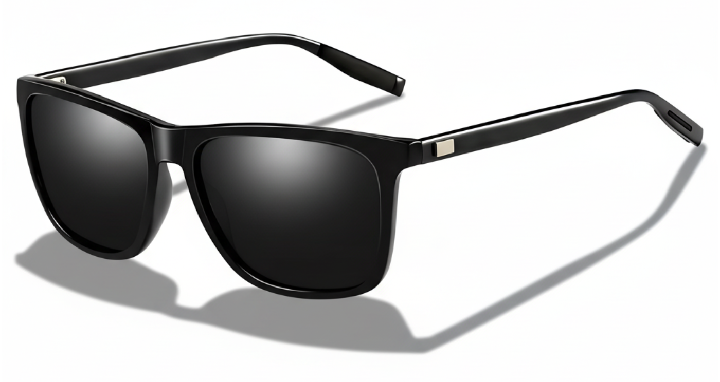 Missandtrendy Mayfair wayfarer saquare sunglasses with black frame and black lens 45º side view_01