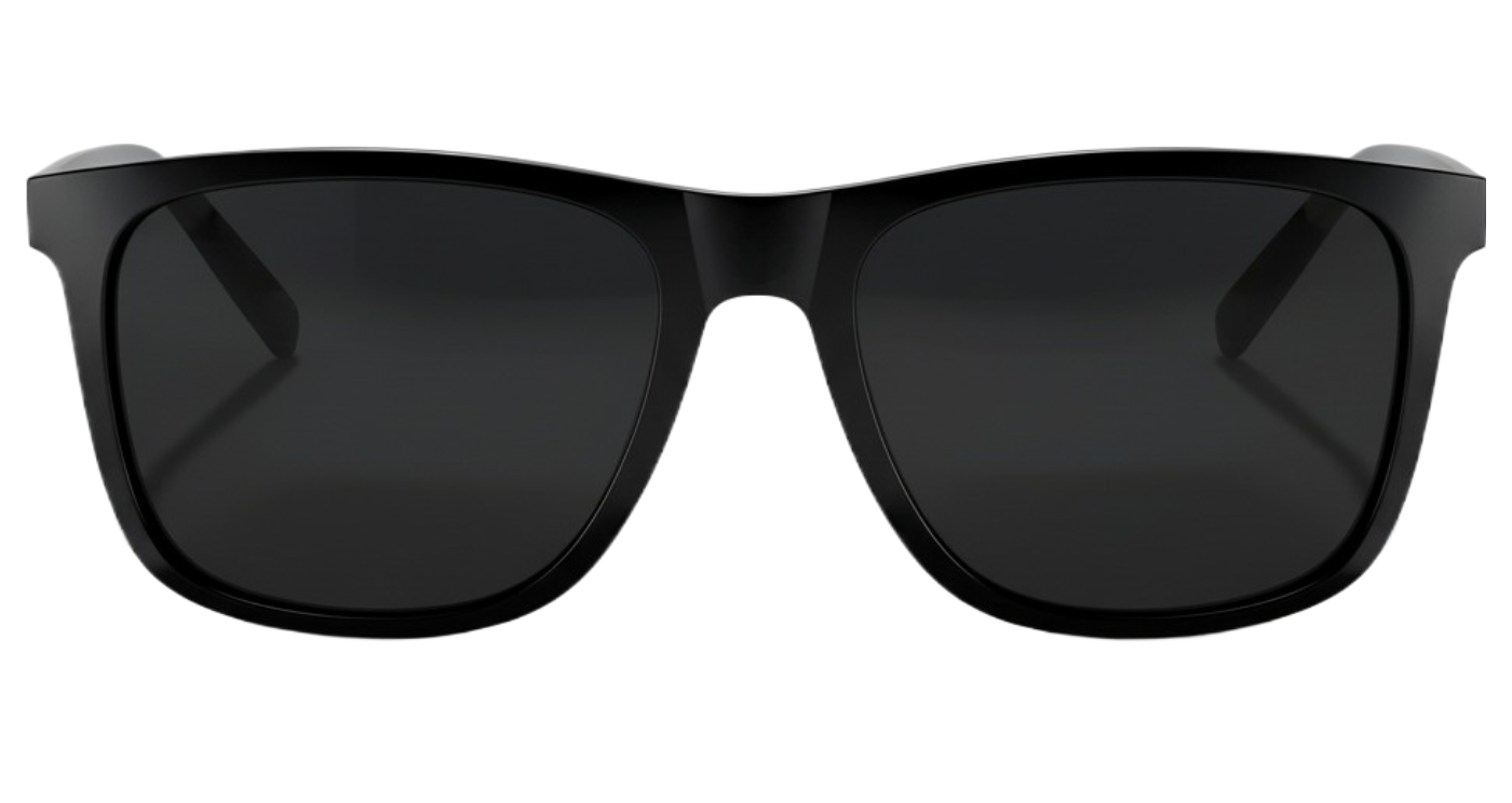 Missandtrendy Mayfair wayfarer saquare sunglasses with black frame and black lens front side view new