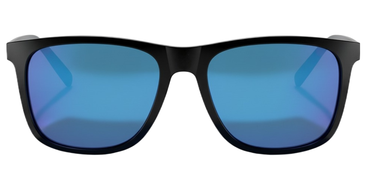 Missandtrendy Mayfair wayfarer square sunglasses with silver frame and mirror blue lens 0º side view