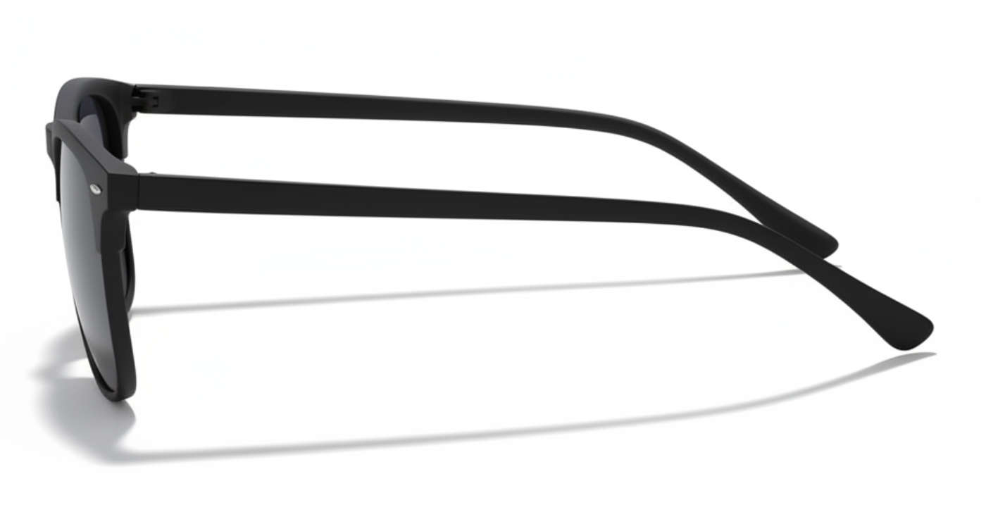 Missandtrendy Piccadilly wayfarer sunglasses with black  frame and black lens 90º side view_01