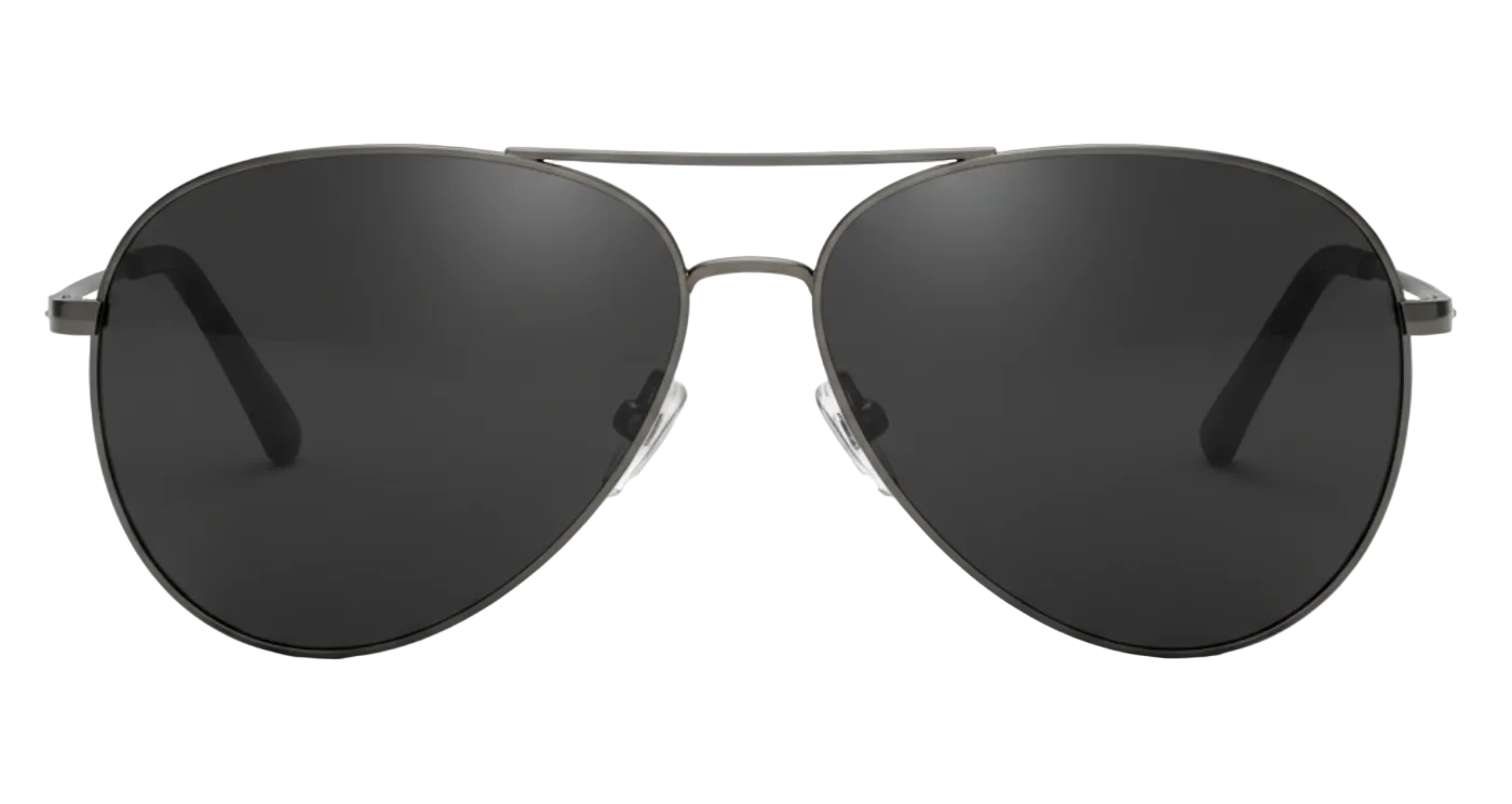 Missandtrendy Retro aviator sunglasses with black metal frame and black lens 0º side view_01