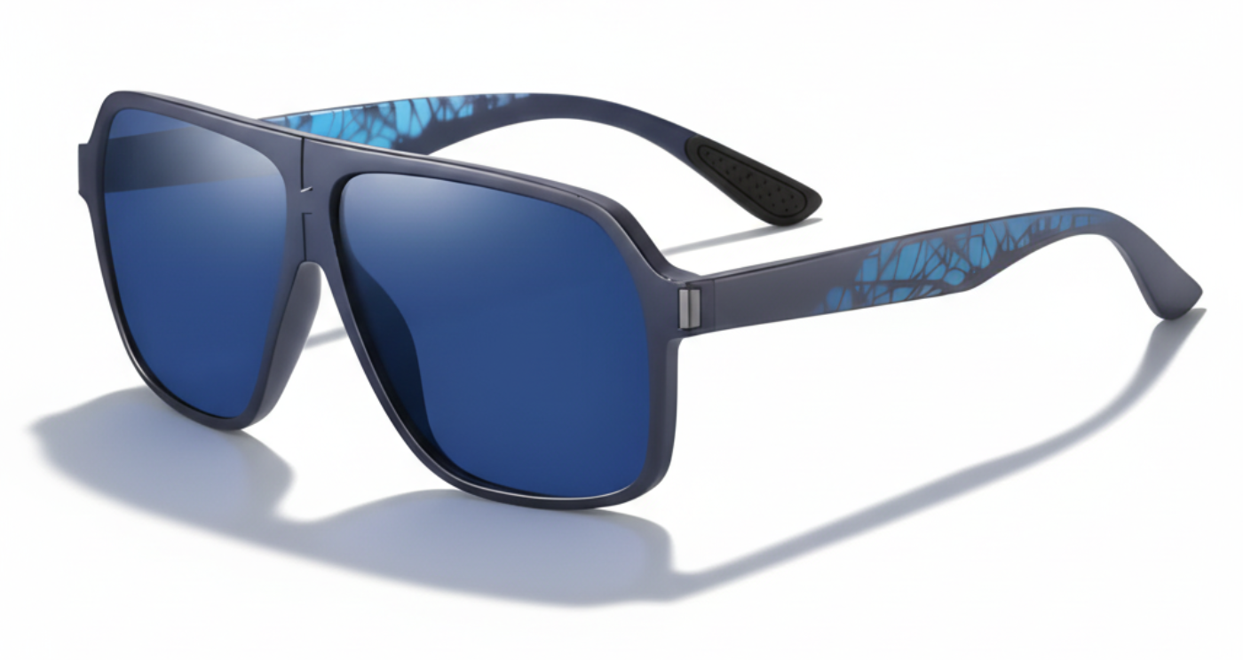 Missandtrendy Rocky aviator sunglasses with blue frame and blue lens 45º side view_01