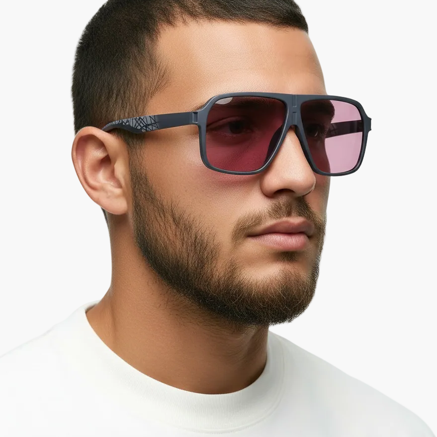 Missandtrendy Rocky aviator sunglasses with grey frame and purple lens 45º side view_new_02