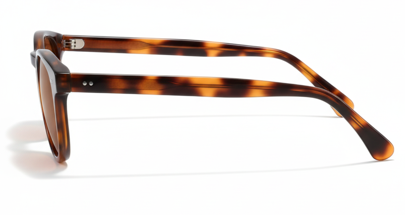 Missandtrendy Wolverhampton round  sunglasses with tortoiseshell brown frame and brown lens 90º side view_new