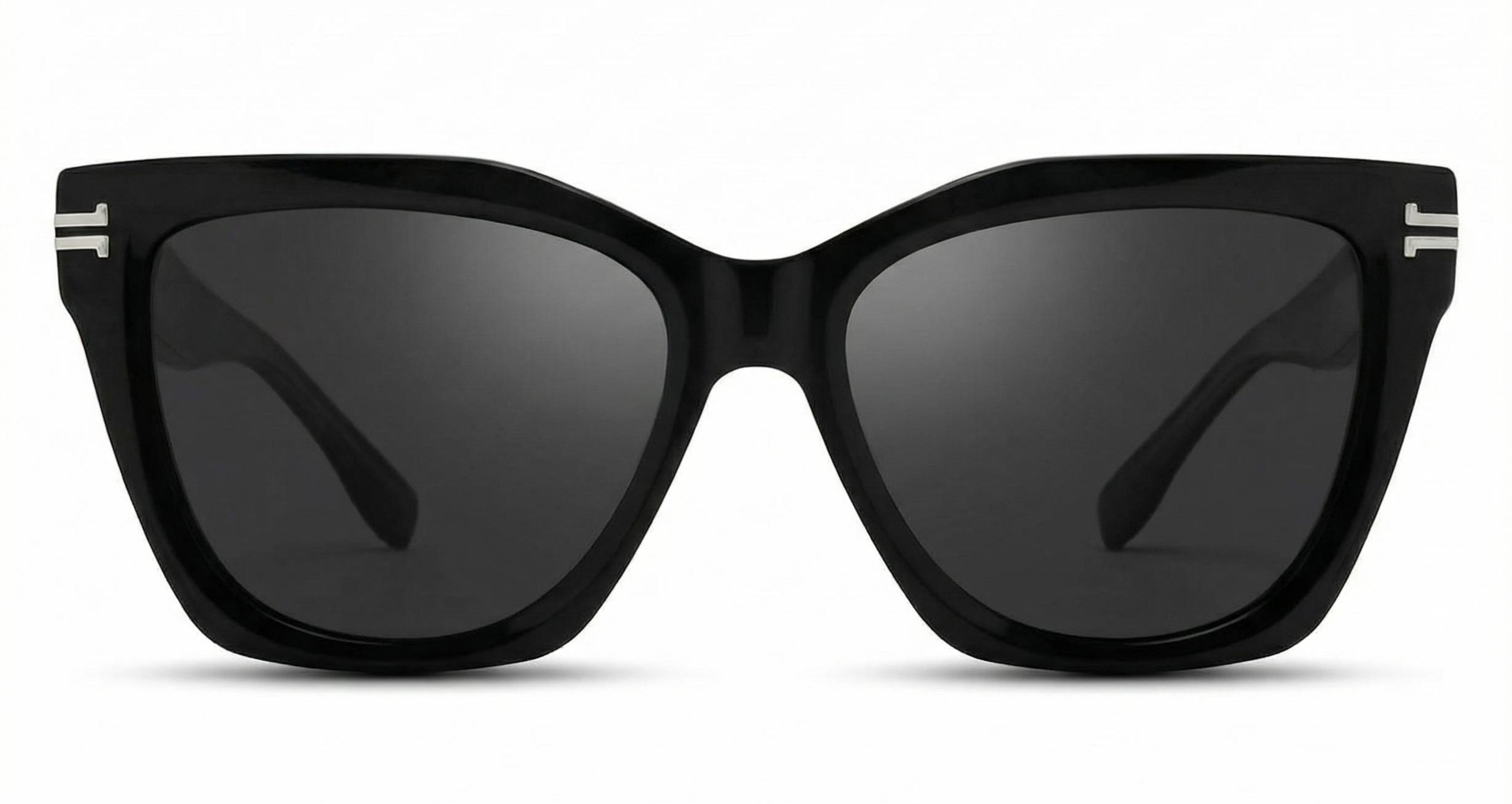 Missandtrendy burtterfly sunglasses with black frame and black lens front side view_new