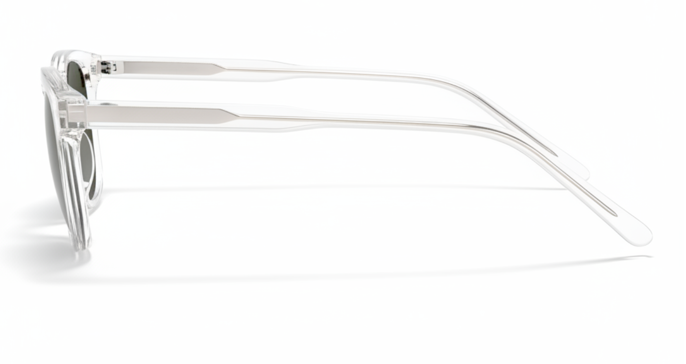 Missandtrendy candice round sunglasses with clear transparent frame and green lens 90º side view_new_01