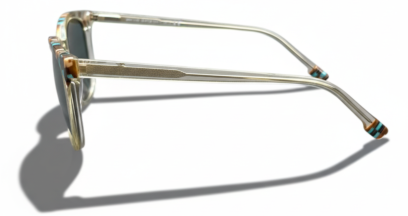 Missandtrendy cat-eye sunglasses with clear frame and mirror silver lens 90º side view_new_1