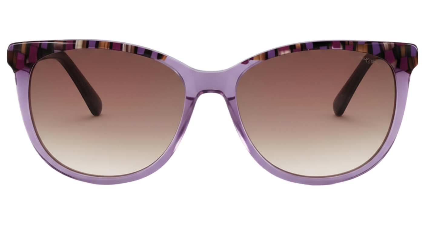 Missandtrendy cat-eye sunglasses with purple frame and gradient brown lens 0º side view new_1