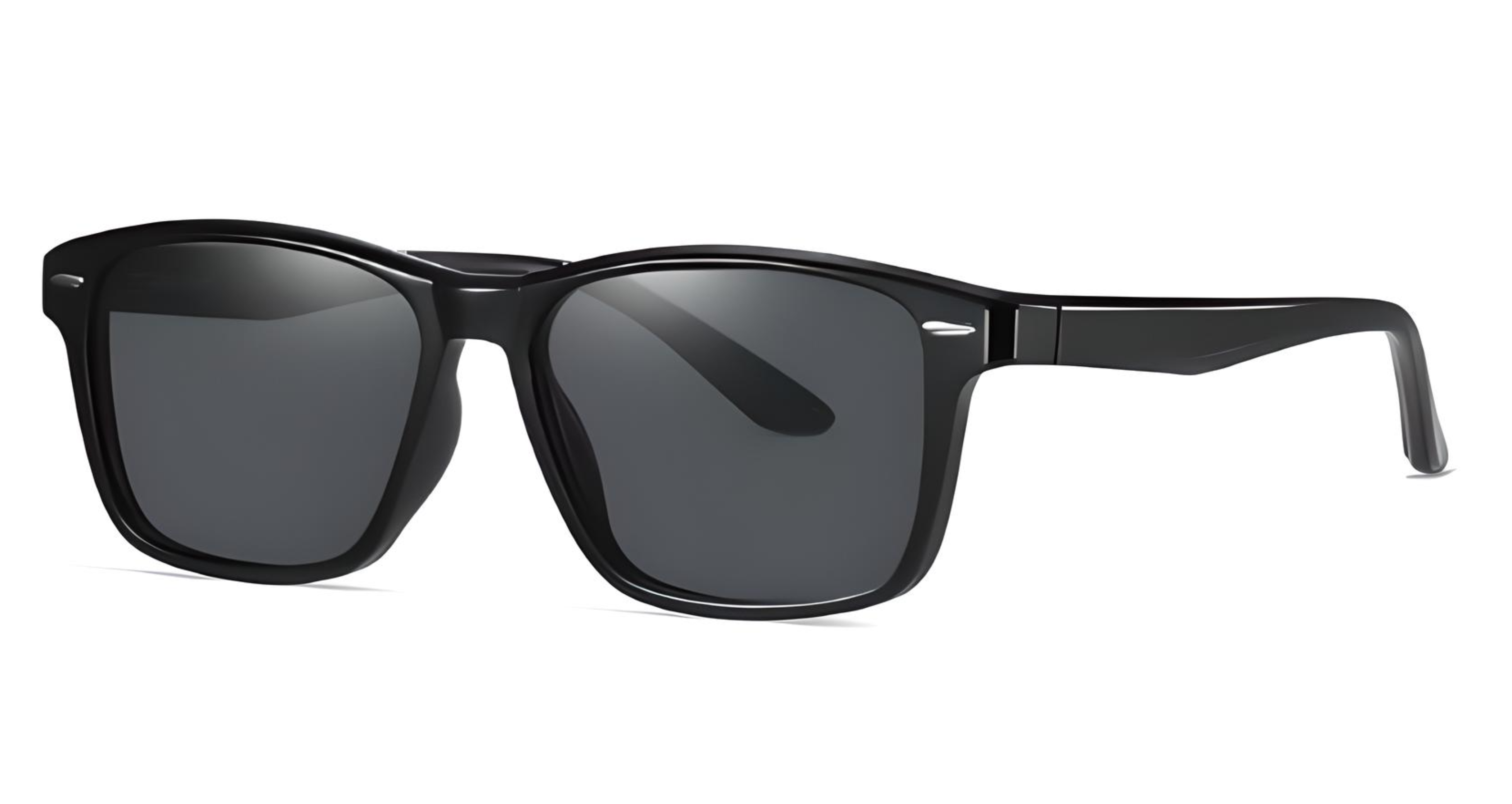 Missandtrendy crystal wayfarer sunglasses with black frame and black lens 45º side view