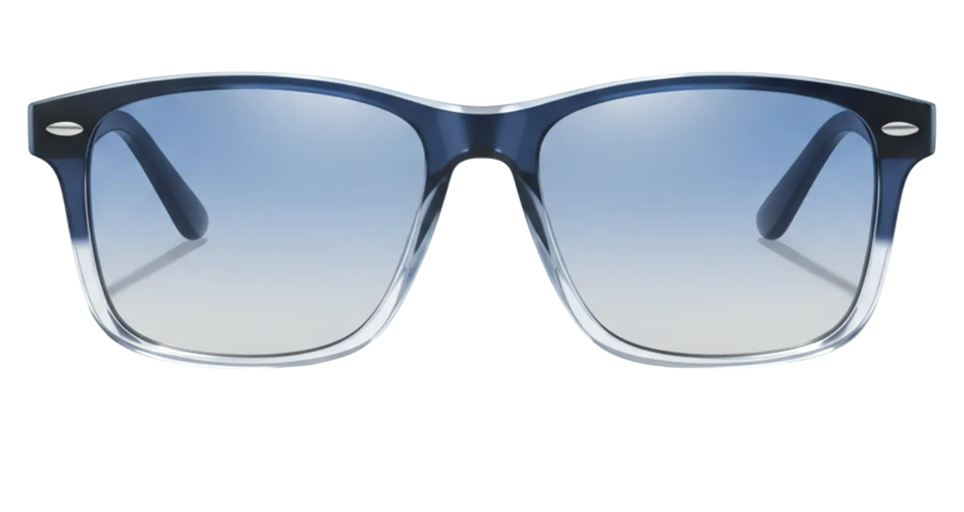 Missandtrendy crystal wayfarer sunglasses with black frame and gradient blue lens 0º side view_01