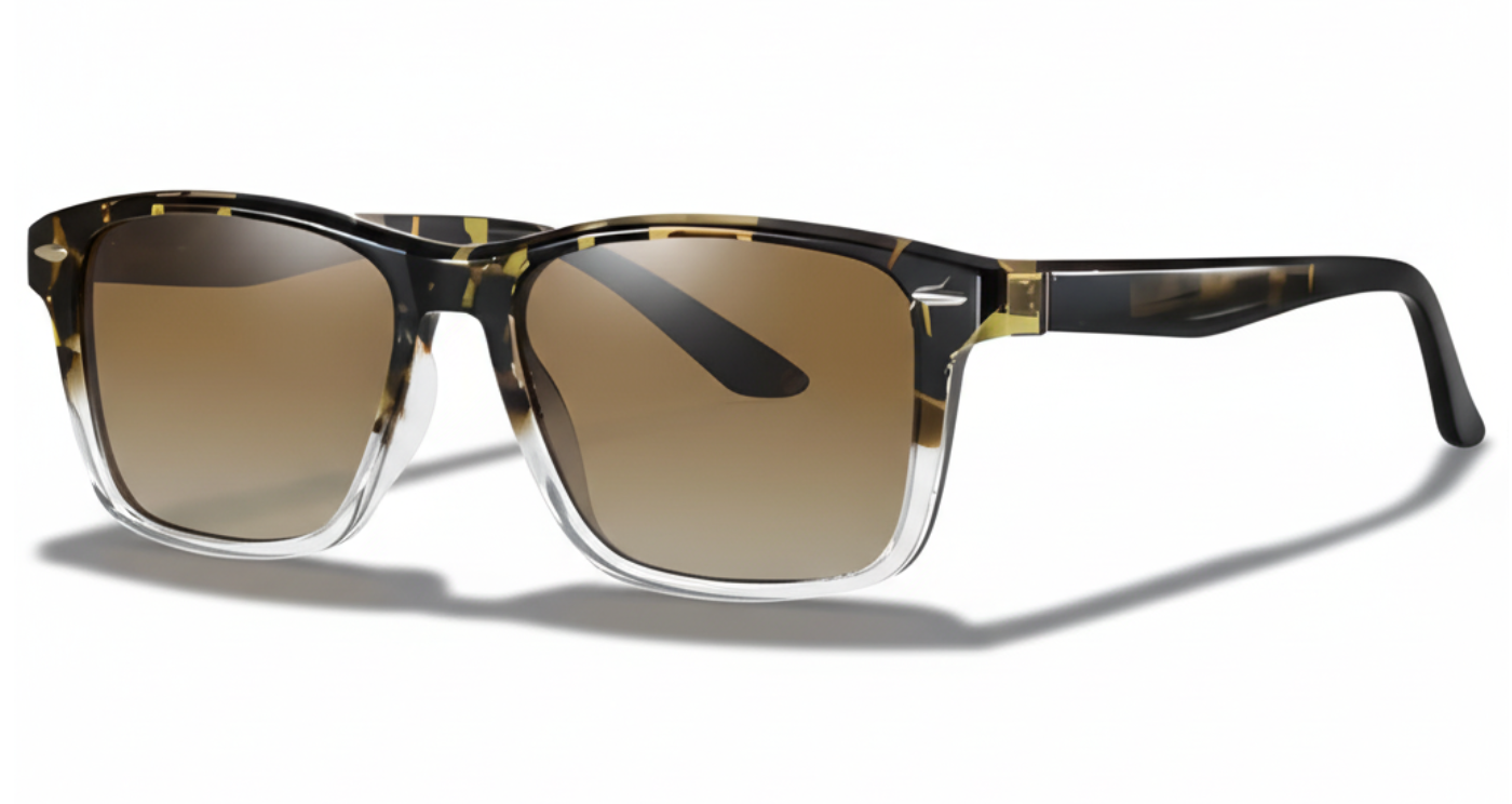 Missandtrendy crystal wayfarer sunglasses with tortoiseshell frame and gradient brown lens 45º side view_01