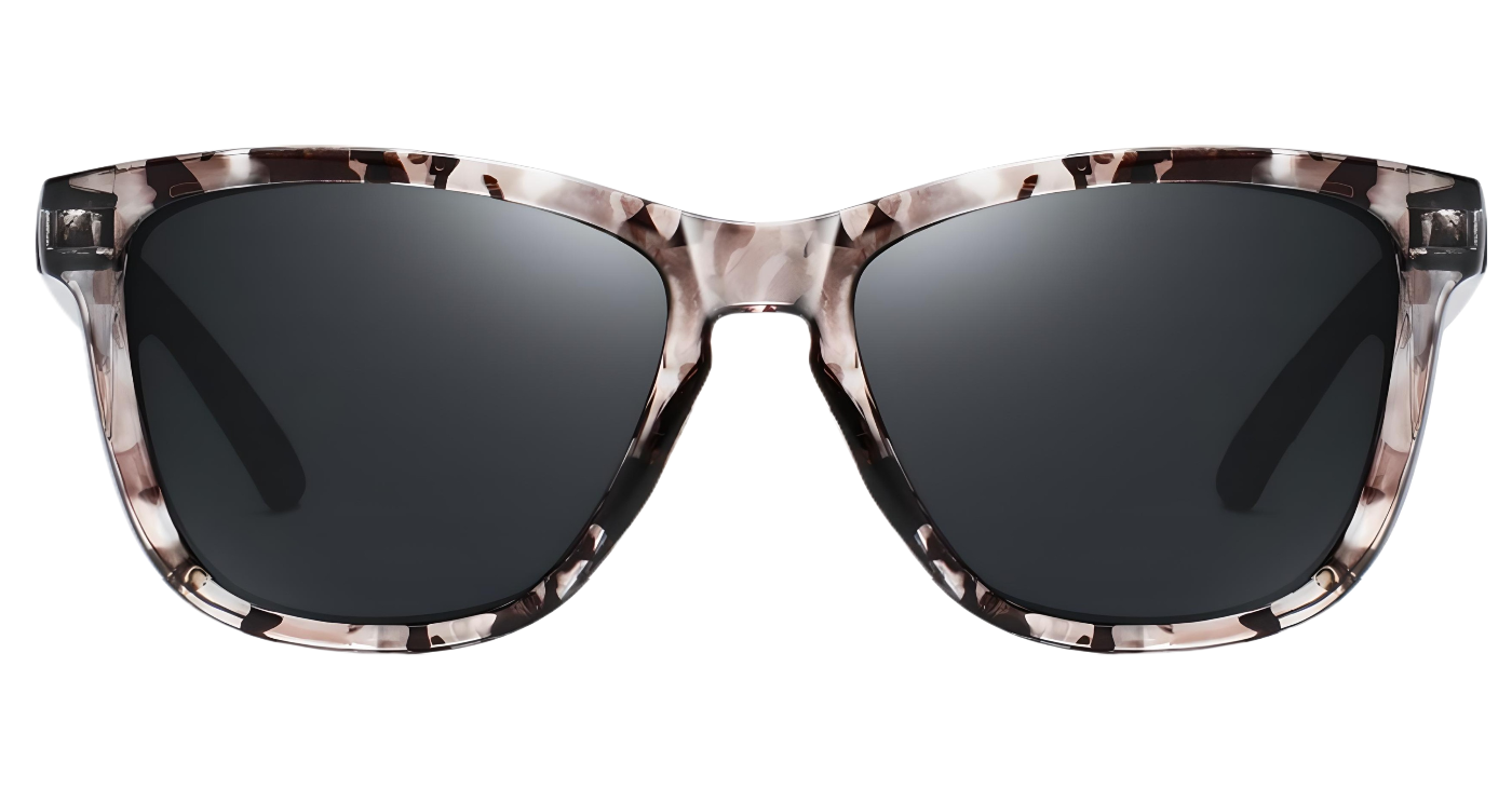 Missandtrendy dreamlike wayfarer sunglasses with black pattern frame and black lens front 0º side view army pattern style