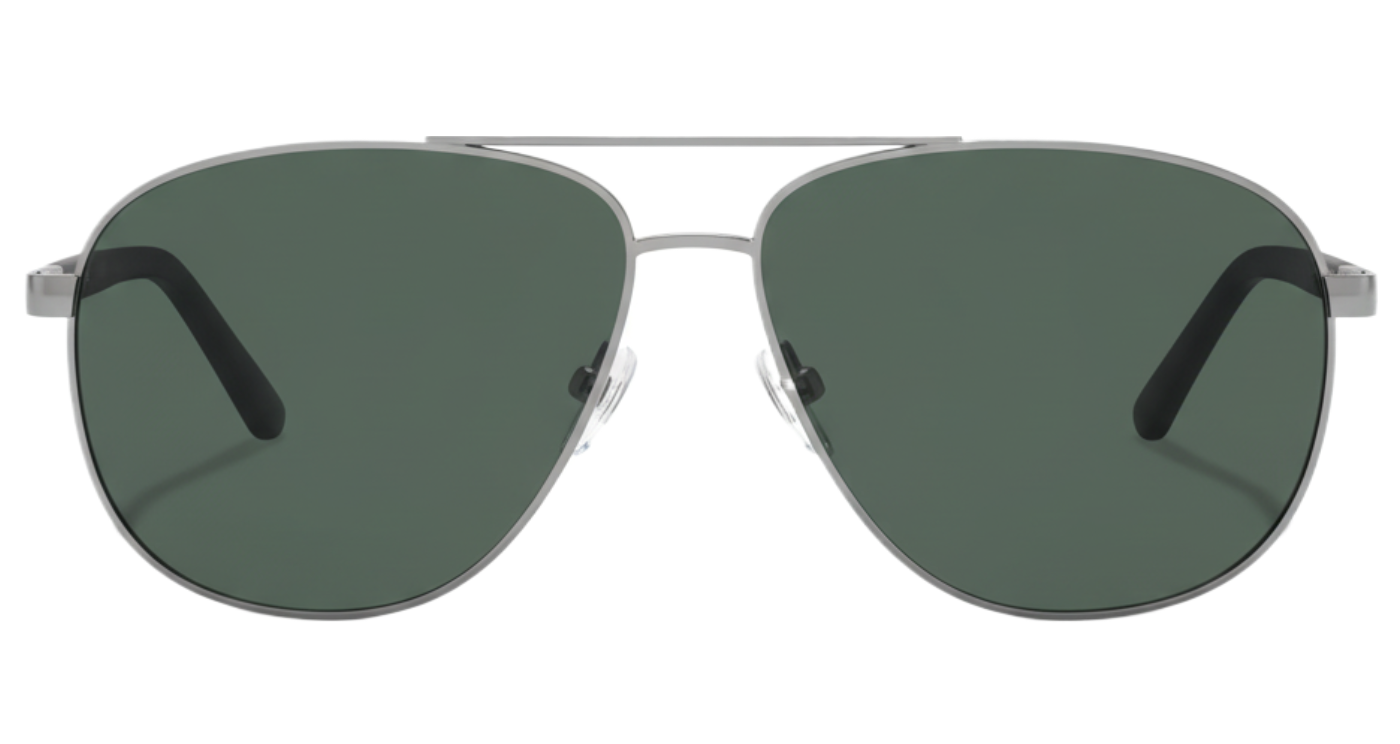 Missandtrendy fusion aviator sunglasses with army green frame and green lens 0º side view new style