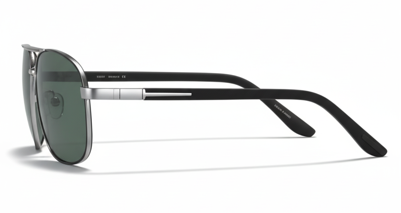 Missandtrendy fusion aviator sunglasses with army green frame and green lens 90º side view new style