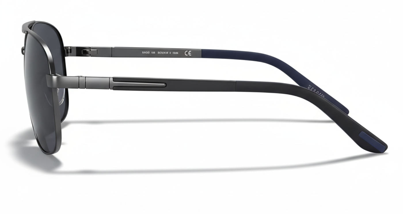 Missandtrendy fusion aviator sunglasses with black frame and black lens 90º side view_02