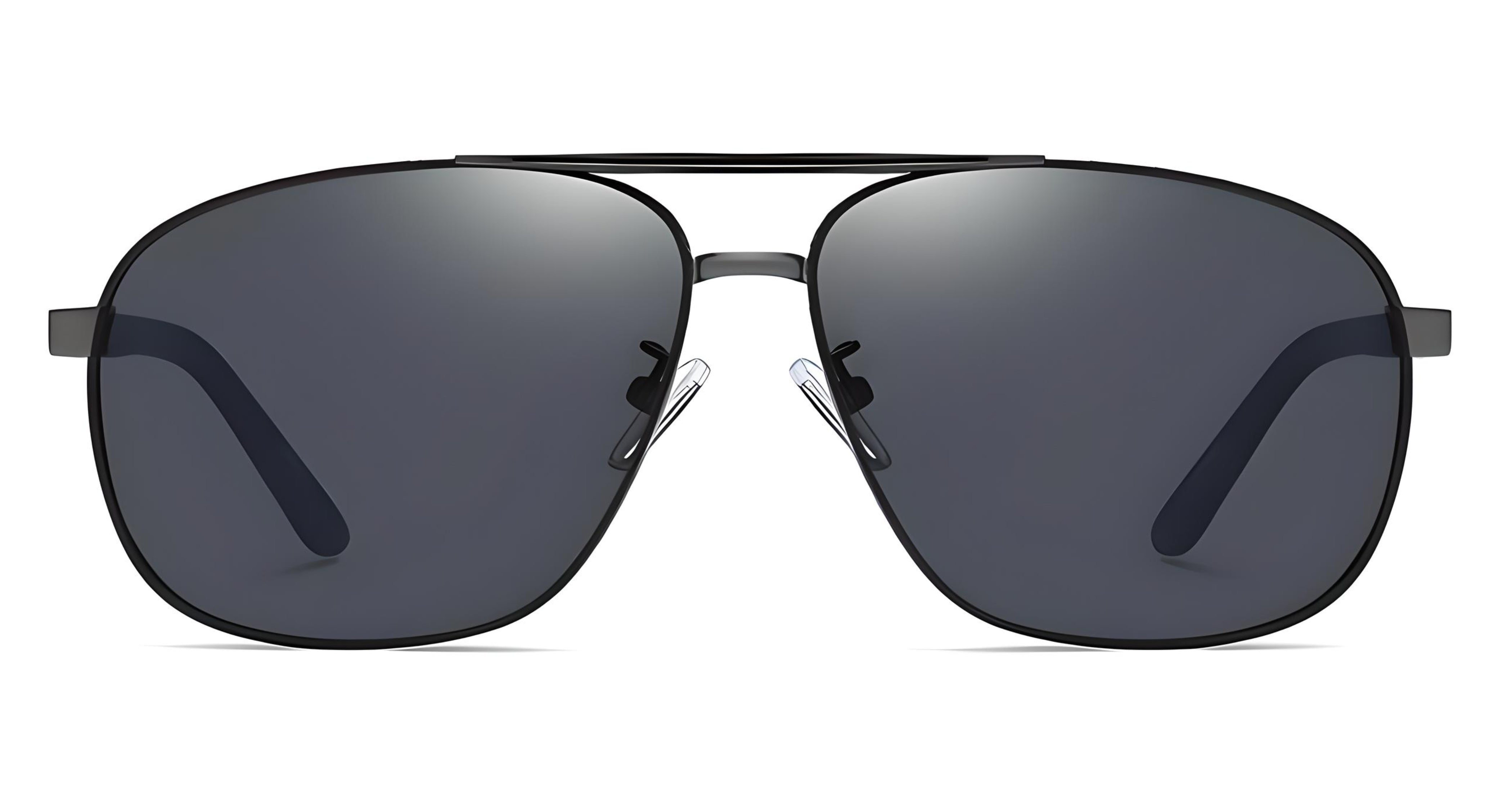 Missandtrendy fusion aviator sunglasses with black frame and black lens front side view