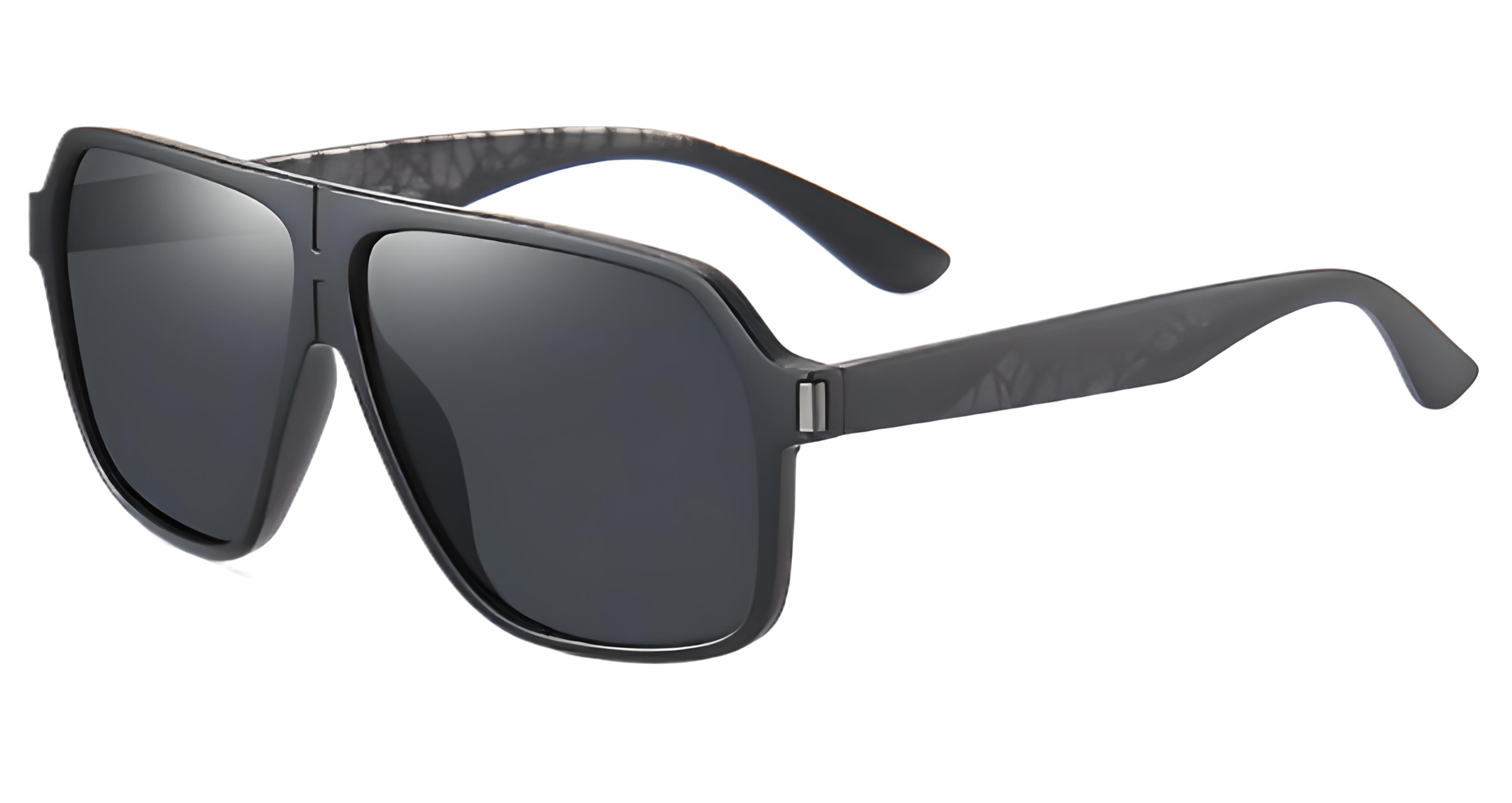 Missandtrendy rocky aviator sunglasses with black frame and black lens  45º side view