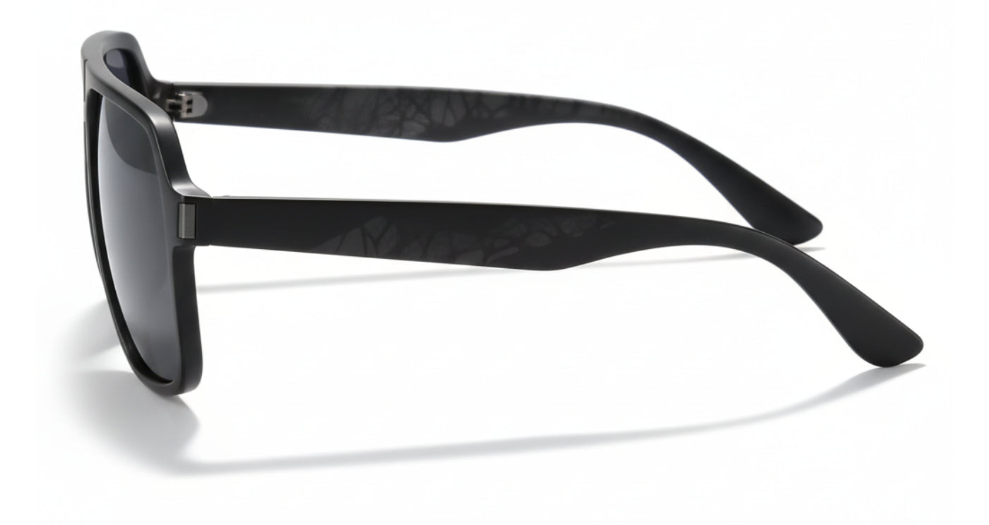 Missandtrendy rocky aviator sunglasses with black frame and black lens 90º side view_01