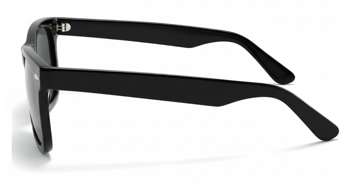 Missandtrendy senator wayfarer sunglasses with black frame and black lens 90º side view_01