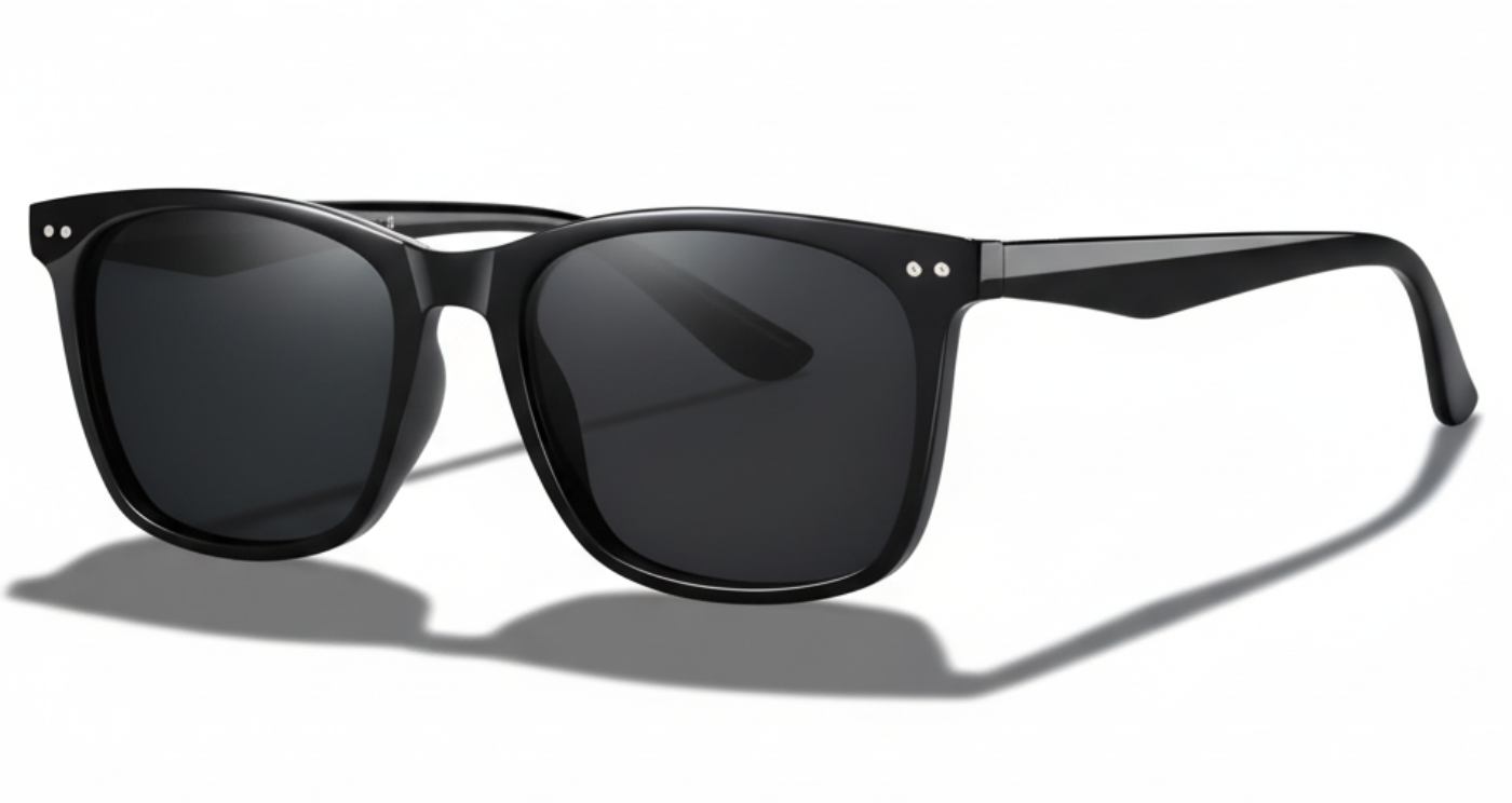Missandtrendy silhouette wayfarer sunglasses with black frame and black lens 45º side view_01